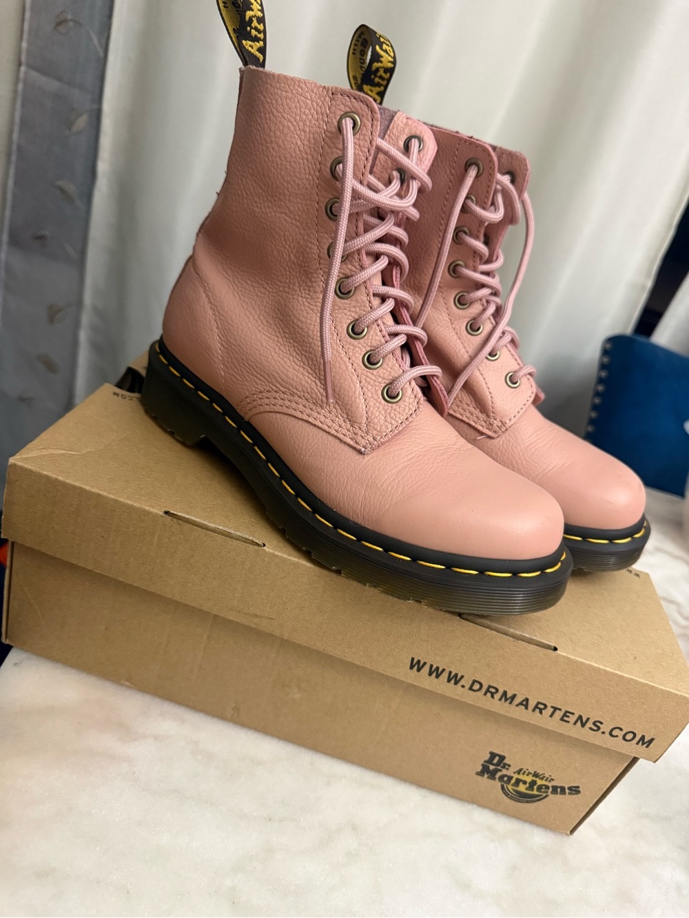 Dr. Martens Women's 1460 Pascal Virginia Peach Beige boots